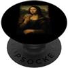 Mona Lisa Holding Taco Funny Meme Monna Lisa Holding Taco Meme divertente PopSockets PopGrip Adesivo