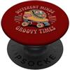 Retro Roller Skate & Autism Awareness De Different Minds Groovy Times - Pattino a rotelle retrò ADHD per autismo PopSockets PopGrip Adesivo