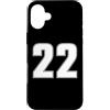 NUMBERED SPORTS ATHLETIC TEAM JERSEY DOU Custodia per iPhone 16 Plus NUMERO 22 MAGLIA SPORTIVA 22 ANNO 2 ANTERIORE E POSTERIORE