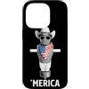 Merica USA Patriotic Cute Funny 4th of J Custodia per iPhone 14 Pro FSM Pastafari Bandiera Americana Occhiali Da Sole Cappello Da Cowboy