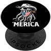 Merica USA Patriotic Cute Funny 4th of J Bandana da cowboy con meduse e bandiera americana PopSockets PopGrip Adesivo