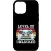 Vintage Gamer Birthday Milestone Apparel Custodia per iPhone 12 Pro Max Livello 22 Sbloccato Divertente 22° Compleanno Gamer Vintage Retro