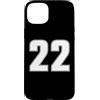 NUMBERED SPORTS ATHLETIC TEAM JERSEY DOU Custodia per iPhone 15 Plus NUMERO 22 MAGLIA SPORTIVA 22 ANNO 2 ANTERIORE E POSTERIORE