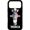 Merica USA Patriotic Cute Funny 4th of J Custodia per iPhone 17 Pro Max FSM Pastafari Bandiera Americana Occhiali Da Sole Cappello Da Cowboy