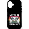 Vintage Gamer Birthday Milestone Apparel Custodia per iPhone 16 Livello 22 Sbloccato Divertente 22° Compleanno Gamer Vintage Retro