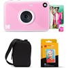 KODAK Printomatic+ - Kit di base per fotocamera digitale a stampa istantanea, custodia da trasporto e carta fotografica adesiva Zink da 20 pezzi, 10 MP, foto a colori, indicatore di stato a LED GB