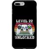 Vintage Gamer Birthday Milestone Apparel Custodia per iPhone 7 Plus/8 Plus Livello 22 Sbloccato Divertente 22° Compleanno Gamer Vintage Retro