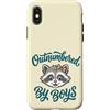 Outnumbered By Boys Raccoon Mom Shop Custodia per iPhone X/XS Outnumbered By Boys Raccoon Mom Funny Mama