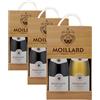 Moillard - Set regalo Chardonnay e Pinot Nero, vini rossi e bianchi di Borgogna in scatola di legno (2 x 0,75L) (Confezione da 3)
