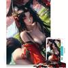 VFxdfhE Puzzle da 1000 pezzi Ragazza volpe anime in kimono rosso per adolescenti,divertente da giocare,ad incastro perfetto,senza spazi vuoti,per una serata in famiglia (50x75cm)