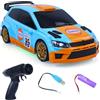 wheelfun RTR 1/24 4WD Radiocontrollato Drifting Car JJRC Q233 RC Rally Vehicle Due modalità di gioco Unità luce Batteria Cavo di ricarica USB Modello RTR per età 14+ (arancione)