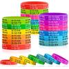 Zhanmai Learn Maths - Braccialetti in gomma per moltiplicazioni, braccialetti in silicone, per eventi, educativi, per studenti, 12 colori (144 pezzi)