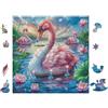 RTTASVLZX Flamingo Lotus Puzzle 100 Pezzi Per Neonati E Bambini Cartone Atossico Resistente Difficoltà Bassissima Per Attività Educative A Casa Qualità Sicura Certificata 28x28cm