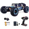 Wheelfun Racing 1/7 DBX07 4WD RC Buggy da Deserto, Telecomando Elettrico, Auto da Fuoristrada, 80KM/H ad Alta Velocità, Motore Brushless 4082, Barra Wheelie, Modello per Hobby, Grado per Adulti (Blu)