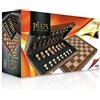 Cayro - Marquetry Plus Chess - Custodia Pieghevole In Legno Con Scacchiera - 41 X 41 Cm - Interno Rivestito In Feltro - Pezzi Di Legno