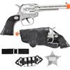 D.A.Y. Republic Wild West Cowboy Sheriff Twin Gun Dress Up Set completo di fondina cintura con due pistole giocattolo, palle e distintivo, set da gioco per bambini (10 pezzi Wild West Cowboy