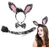 TSHAOUN Set di Costumi Animali, Cerchietto Zebrato Papillon Coda Kit Costume da Zebra Set di Vestire Animali Giornata Mondiale del Libro Carnevale Halloween Accessorio per Decorazioni per Feste