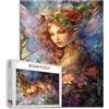 Tucocoo Puzzle Femminile Con Fata dei Fiori - 1000 Pezzi per Adulti, Farfalla Ragazza Ritratti Arte per Impegnativi Giochi di Attività Familiari - Fai da Te per Regali Decorativi