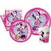 Ciao Kit Party Tavola Disney Minnie Junior per 8 persone (44 pezzi: 8 piatti Ø23cm, 8 piatti Ø20cm, 8 bicchieri 200ml, 20 tovaglioli 33x33cm)