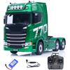 Wheelfun RTR HUINA 1/18 Trattore Telecomandato SC 770S 1501 6X4 Camion RC con Luci e Sistema Audio Occhi Demoni, Modello Assemblato, Grado Hobby, per Età 14+