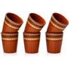 The Great Indian Bazaar Set di 6 tazze tradizionali fatte a mano Kulhar Kulhad Chai Tea Coffee Cup Cantaritos Set di 6 in terracotta smaltata con finitura lucida argilla terracotta artigianale studio ceramica marrone fango
