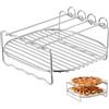 GARVALON Griglia doppia in acciaio inox con spiedini, 18 x 7 cm, accessorio per friggitrici ad aria calda e barbecue