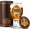 Mevanthor Regalo 40 Anni Uomo,Personalizzato Bicchiere Birra 1986 Compleanno,400ml | per Papà Colleghi, Festa del Papà Anniversario Natale Addobbi Festa, Idee Originali per Lui, Con Sottobicchiere