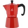 FOREVER Caffettiera Moka per Induzione, Miss Moka Prestige Induction 'All Red', Caffettiera Moka per Casa, Caffettiera Portatile per Viaggio, inclusa Guarnizione in Silicone (6 Tazze)