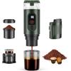 GJCrafts Macchina da caffè portatile 2 in 1 con batteria da 7650 mAh, pressione di 20 BAR, estrazione a caldo/freddo, per capsule e caffè macinato, portatile per ufficio, viaggi e campeggio (verde)
