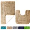 SOANNY Set 2 Tappeti da Bagno in Microfibra, 53x86 + 50x50 cm, Beige | Antiscivolo, Assorbente e Morbido, Lavabile, per Bagno, Doccia, Vasca, WC, Lavabo e Toilette, Tappetino in Microfibra