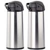 Rosenstein & Söhne bottiglie a pompa in acciaio inox: Acciaio inossidabile- Caffettiera a vuoto isolata, 1,6 litri (thermos con sistema pompa, brocca in inox, inverno)