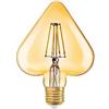 Kovalmax® Lampadina led a filamento forma di cuore colore ambra attacco E27 4 W stile vintage retrò luce calda