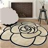 Generic Tappeti floreali irregolari per soggiorno Tappeti in finta lana Tappetini lavabili per camera da letto Sala da pranzo Cucina Ufficio(Flower C,Diameter 80cm)