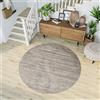 TAPISO Sari Tappeto Salotto Moderno Rotondo Pelo Corto Beige Salotto Sala Camera Oeko-Tex 130 x 130 cm