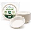 ecodrinks 150 Piatti di Carta Fondi - Diametro 21 cm, Compostabili, Usa e Getta - Cellulosa Naturale Biodegradabile, Adatti al Microonde - Design Neutro Adatto ad Ogni Occasione
