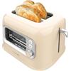 Cecotec Tostapane Verticale RetroVision Beige, Potenza 700W, 2 Fessure Extra-Larghe, Design Unico di Visualizzazione, Controllo della Tostatura, Design Retrò, Copertura Antipolvere