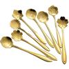 AnSaw Set di 8 cucchiaini da tè riutilizzabili in acciaio inox per feste da tè (12,4 cm, oro)