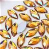 FIKROO 100pcs 7 * 15mm occhio di cavallo strass parte posteriore piana gemme acriliche pietre di cristallo non cucito perline per vestiti fai da te MC54-giallo AB