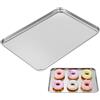 TOYANDONA Piatto rettangolare in acciaio inox, 35 x 25 cm, piatto da portata argento, piatto piatto piatto piatto per snack, barbecue, dessert e frutta, lavabile in lavastoviglie e facile da pulire