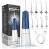 Boston Tech Aquapik® UltraCare Plus Idropulsore Dentale/Irrigatore Orale senza fili e ricaricabile IPX8 impermeabile per casa e viaggio, rimuove la placca e protegge gengive, 5 modalità, 8 beccucci, 300 ml (Blu)