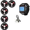 Xnuiasqe Ristorante Coffee Food Truck Calling System System Avaino con Wireless Watch Call Button Bell Black