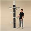RHRQuality Krabpaal voor grote katten - Maine Coon Tower Crown - 240 tot 260cm Hoog - Met Extra Dikke 20 cm Sisalpalen - Blackline Crème