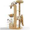 IYTBILQ Tiragraffi grande XXL 190 cm in legno massello - Colonna in sisal extra lunga, grande casa per gatti intrecciata, 3 piattaforme e capsula astronauta trasparente per gatti grandi, albero da arrampicata