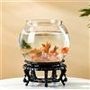CiCixixi Boccia Pesci in PVC a Forma di Sfera, Pianta Vaso Ciotola Acquario Decori con fondo per acquario con supporto,ideale per fiori o come bicchiere da pesce, 20 cm