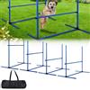 AufuN Set per addestramento agility per cani, 4 ostacoli regolabili in altezza + aste per slalom, con borsa per il trasporto, attrezzo professionale per la scuola dei cani e per l'uso domestico, 104 x