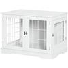 PawHut Gabbia per cani 2-in-1 Tavolino 2 Porte 76L x 54,5W x 56H cm