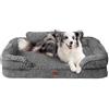 EHEYCIGA Memory Foam Cuccia Cane Interno Taglia Grande, 104x68.5x16.5cm, Impermeabile Divano per Cani con Schienale Alto 3 Supporti per Collo, Sfoderabile e Lavabile, Grigio