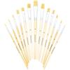 K3T Set di pennelli da 13 pezzi (misure 2, 4, 6, 8, 10, 12 e 14), fusto naturale, art. 49014