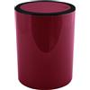 MSV - Pattumiera AS Kamaka 6L Berry - Bordeaux con Bordo Nero - 24.2 x 19 x 19 cm - Design Compatto per Cucina e Bagno - Coperchio Pratico - Uso Interno