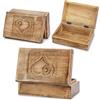 Ajuny Scatola Portaoggetti Decorativa in Legno Realizzata a mano con Design a Cuore Vintage Multiuso per Conservare Collane Orologi Scatole Portaoggetti Regali 8x5 pollici